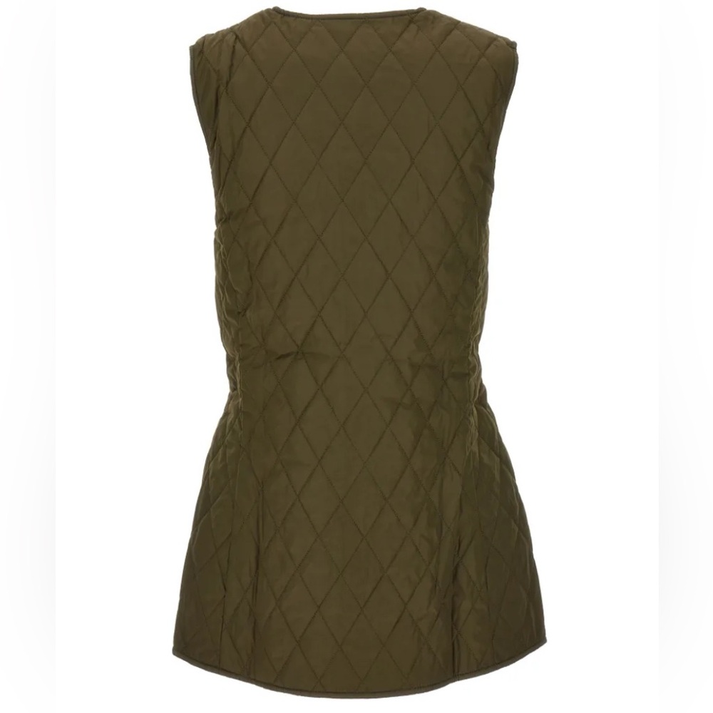 NWT Barbour x Ganni Collab Betty Reversible Vest Green size US10 UK14 - Picture 7 of 12